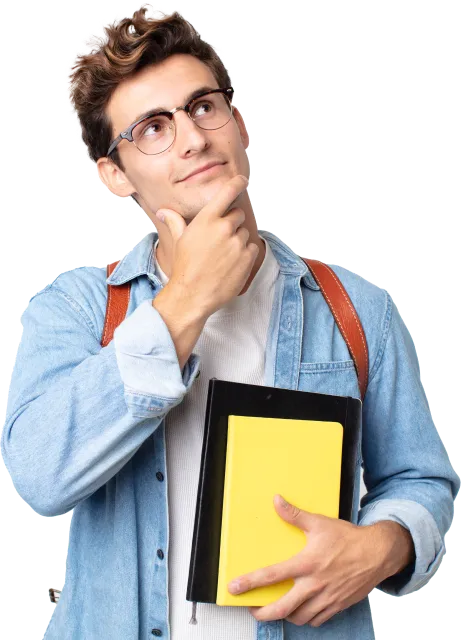 Étudiant avec ses livres
